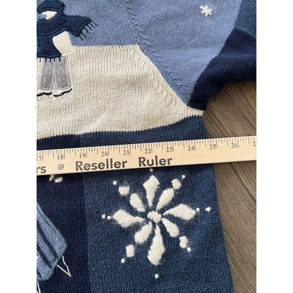 Northcrest Cardigan Sweater Women's 2XL Wool Blend Ski Holiday Lodge Snowman - Picture 4 of 11